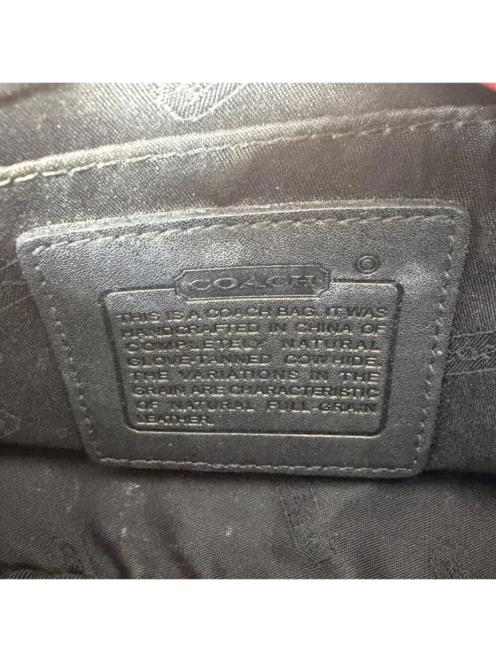 Vintage Coach Black Leather Zip Utility Pouch Clutch